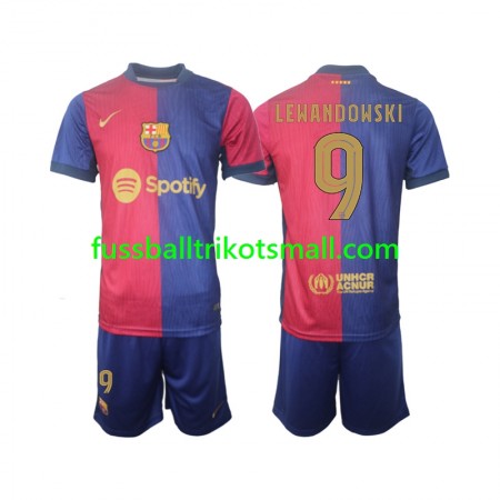 Fußballtrikots FC Barcelona UCL Font Robert Lewandowski 9 Kinder 2024-2025 Kurzarm Heimtrikotsatz kaufen